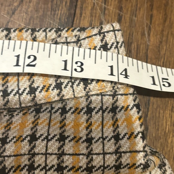 Free People High-Waist Plaid About You  Button-Front Trousers - size medium - Picture 8 of 9